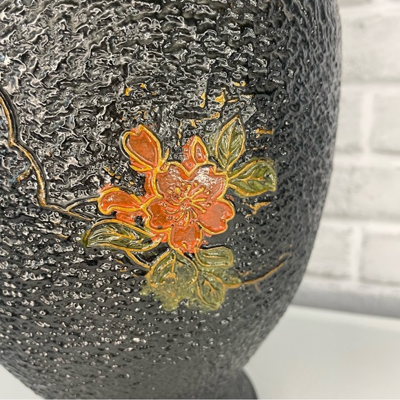 Vintage Large Japanese Tokanabe Ware Vase Pottery Hand Painted Floral Asian - Picture 6 of 11